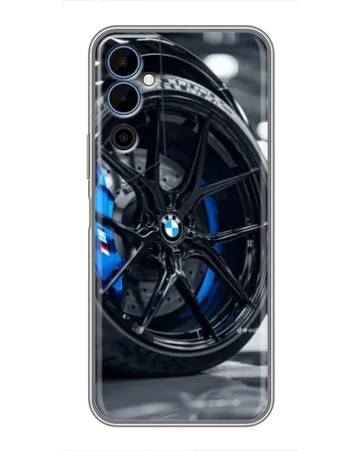 Чехол для TECNO POVA Neo 2 с картинкой «Колесо BMW вблизи»