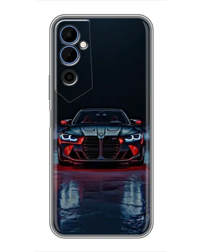 Чехол для TECNO POVA Neo 2 с картинкой «BMW на мокрой дороге»