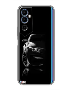 Чехол для TECNO POVA Neo 2 с картинкой «Силуэт BMW в темноте»
