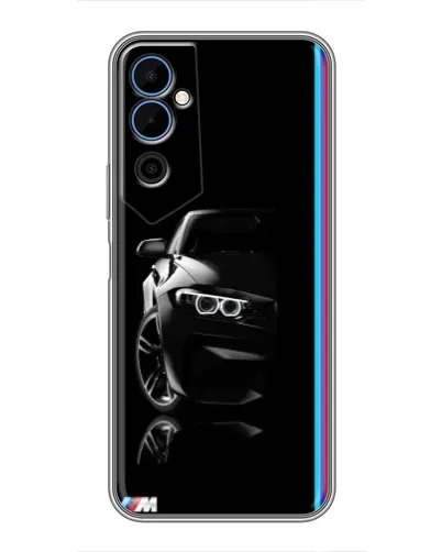 Чехол для TECNO POVA Neo 2 с картинкой «Силуэт BMW в темноте»