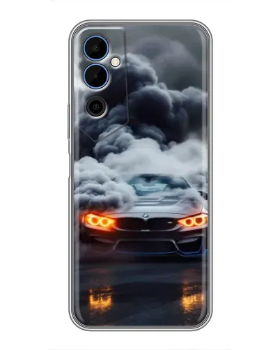 Чехол для TECNO POVA Neo 2 с картинкой «BMW в дыму»