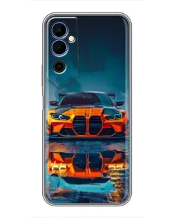 Чехол для TECNO POVA Neo 2 с картинкой «BMW — золотая эмблема»