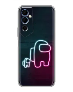 Чехол для TECNO POVA Neo 2 с картинкой «Among Us неон-арт»