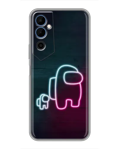 Чехол для TECNO POVA Neo 2 с картинкой «Among Us неон-арт»