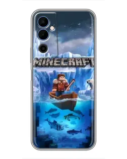 Чехол для TECNO POVA Neo 2 с картинкой «Minecraft ледяной мир»