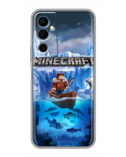 Чехол для TECNO POVA Neo 2 с картинкой «Minecraft ледяной мир»