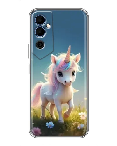 Чехол для TECNO POVA Neo 2 с картинкой «Единорог на поляне»