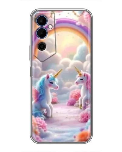 Чехол для TECNO POVA Neo 2 с картинкой «Радуга и единороги»