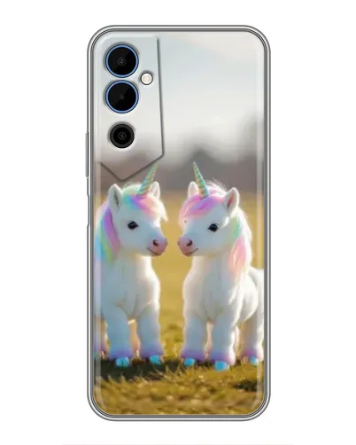 Чехол для TECNO POVA Neo 2 с картинкой «Пара единорогов»