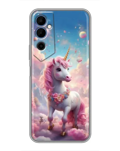 Чехол для TECNO POVA Neo 2 с картинкой «Единорог среди облаков»