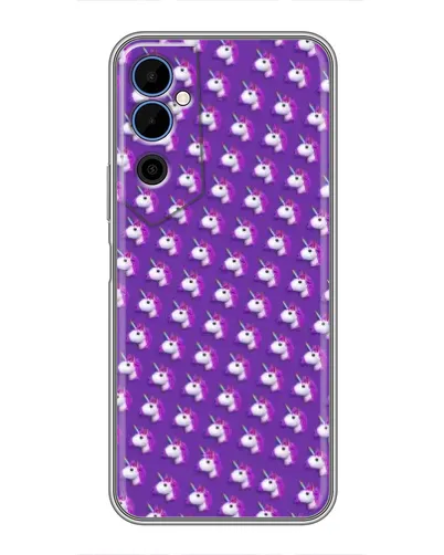 Чехол для TECNO POVA Neo 2 с картинкой «Единороги на фиолетовом»