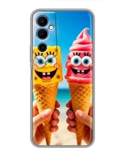 Чехол для TECNO POVA Neo 2 с картинкой «Спанч Боб мороженое»