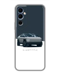 Чохол для TECNO POVA Neo 2 з картинкою «Сріблястий Cybertruck Tesla»