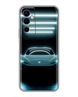 Чохол для TECNO POVA Neo 2 з картинкою «Tesla в неоні»