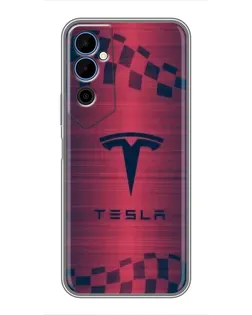 Чохол для TECNO POVA Neo 2 з картинкою «Тесла червоний карбон»