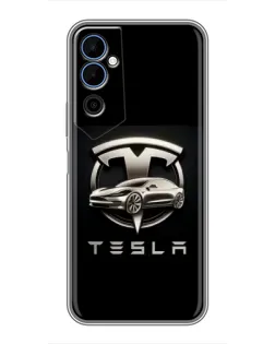 Чохол для TECNO POVA Neo 2 з картинкою «Tesla — срібне авто»