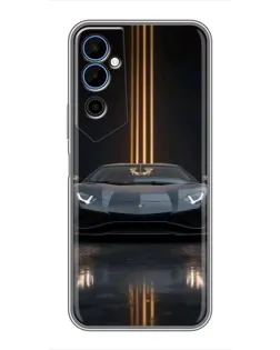 Чохол для TECNO POVA Neo 2 з картинкою «Lamborghini золоті лінії»