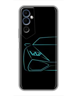 Чохол для TECNO POVA Neo 2 з картинкою «Блакитний силует Lamborghini»