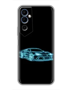 Чохол для TECNO POVA Neo 2 з картинкою «Неоновий контур Lamborghini»