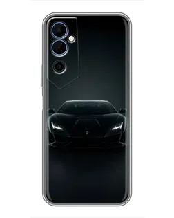 Чохол для TECNO POVA Neo 2 з картинкою «Чорний Lamborghini Aventador»