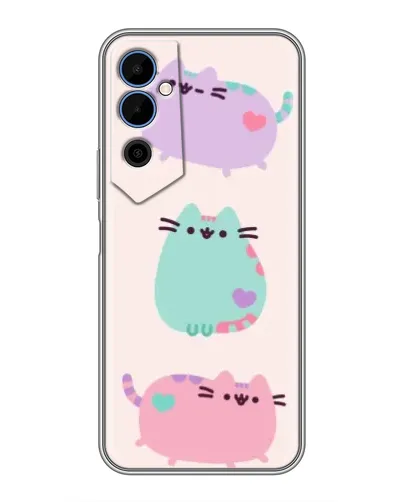 Чехол для TECNO POVA Neo 2 с картинкой «Pusheen трио»