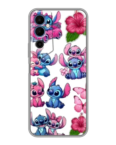 Чехол для TECNO POVA Neo 2 с картинкой «Стикеры Stitch и Angel»