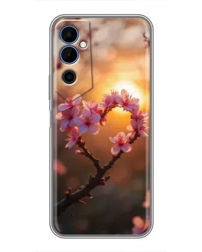 Чехол для TECNO POVA Neo 2 с картинкой «Розовый цвет сердце на фоне заката» Чехол для TECNO POVA Neo 2 с картинкой «Розовый цвет сердце на фоне заката»