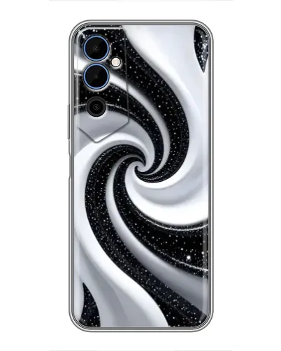 Чехол для TECNO POVA Neo 2 с картинкой «Черно-белая спираль»