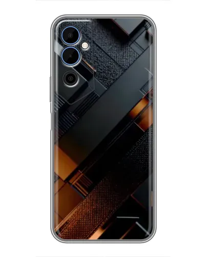 Чехол для TECNO POVA Neo 2 с картинкой «Черные геометрические блоки»