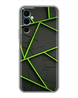 Чехол для TECNO POVA Neo 2 с картинкой «Зеленые геометрические линии»