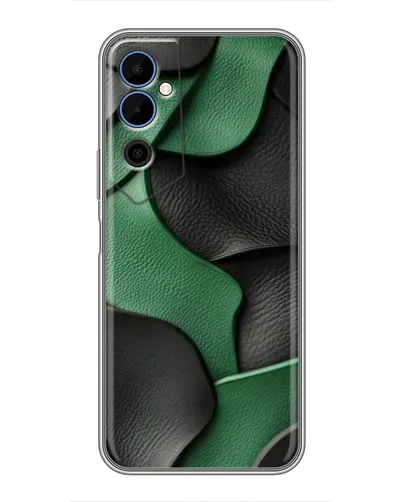 Чехол для TECNO POVA Neo 2 с картинкой «Зеленые кожаные волны»