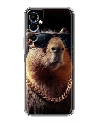 Чехол для TECNO POVA Neo 2 с картинкой «Капибара золотая цепь»