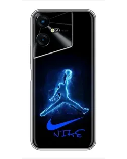 Чехол для TECNO POVA Neo 3 с картинкой «Jordan Neon Blue»