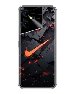 Чехол для TECNO POVA Neo 3 с картинкой «Nike — эффект разломов»