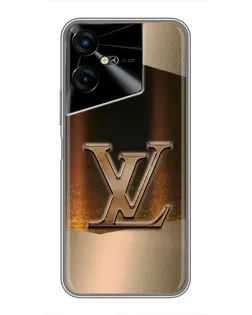 Чехол для TECNO POVA Neo 3 с картинкой «LV — золотое сияние»
