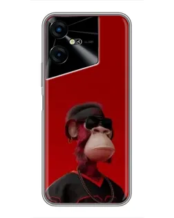 Чехол для TECNO POVA Neo 3 с картинкой «Bored Ape в красном» Чехол для TECNO POVA Neo 3 с картинкой «Bored Ape в красном»