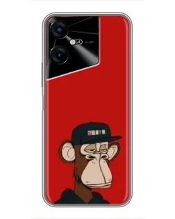 Чехол для TECNO POVA Neo 3 с картинкой «Bored Ape — красный фон» Чехол для TECNO POVA Neo 3 с картинкой «Bored Ape — красный фон»