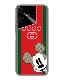 Чехол для TECNO POVA Neo 3 с картинкой «Gucci — полосы и Микки»