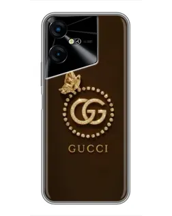 Чехол для TECNO POVA Neo 3 с картинкой «Gucci — золотая бабочка»