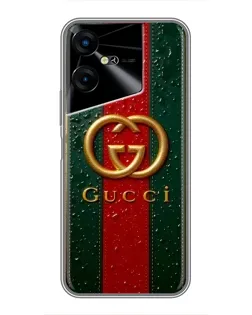 Чехол для TECNO POVA Neo 3 с картинкой «Gucci — фирменная полоса и золото» Чехол для TECNO POVA Neo 3 с картинкой «Gucci — фирменная полоса и золото»