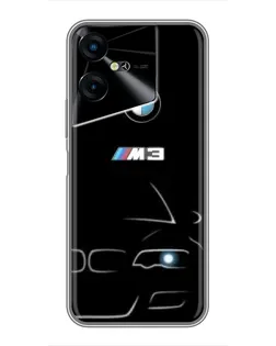 Чехол для TECNO POVA Neo 3 с картинкой «Минималистичный принт BMW M3»