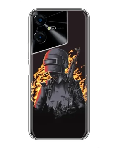 Чехол для TECNO POVA Neo 3 с картинкой «PUBG — огненный силуэт»