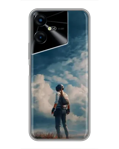 Чехол для TECNO POVA Neo 3 с картинкой «Герой PUBG на скале»