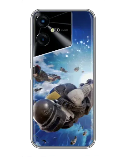 Чехол для TECNO POVA Neo 3 с картинкой «Десант PUBG — прыжок»