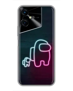 Чехол для TECNO POVA Neo 3 с картинкой «Among Us неон-арт»