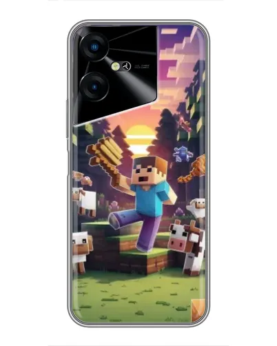 Чехол для TECNO POVA Neo 3 с картинкой «Стив на ферме» Чехол для TECNO POVA Neo 3 с картинкой «Стив на ферме»