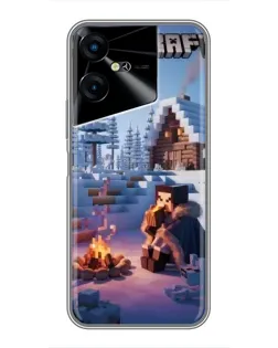 Чехол для TECNO POVA Neo 3 с картинкой «Зимний Minecraft»