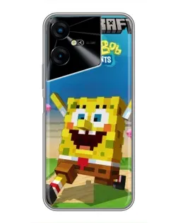 Чохол для TECNO POVA Neo 3 з картинкою «Губка Боб Minecraft»