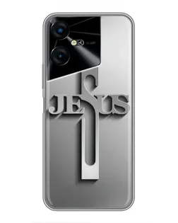 Чохол для TECNO POVA Neo 3 з картинкою «Металевий хрест Jesus»