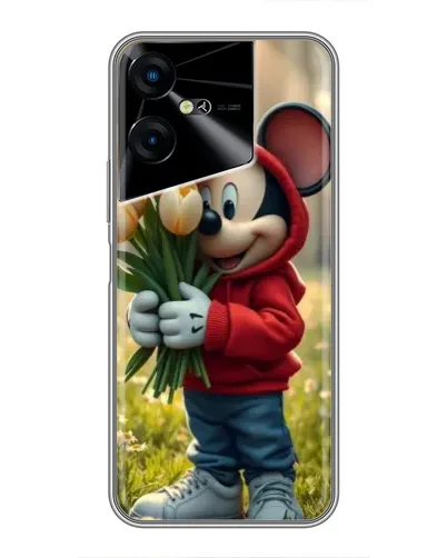 Чехол для TECNO POVA Neo 3 с картинкой «Микки с тюльпанами»